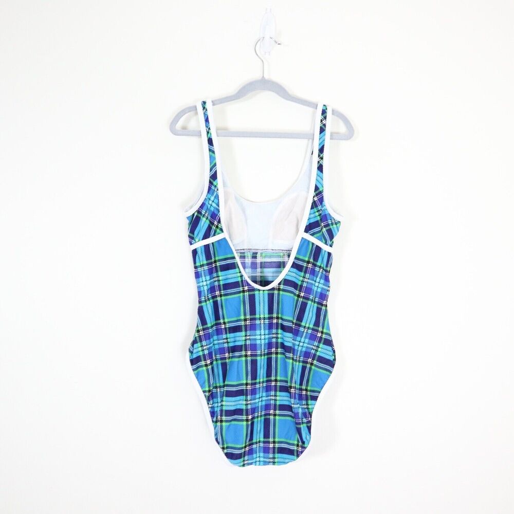 Vintage 1990s Upstream Size 10 Women's One Piece Swimsuit Plaid Print - Picture 5 of 9